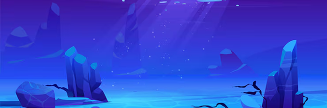 Blue and purple underwater landscape